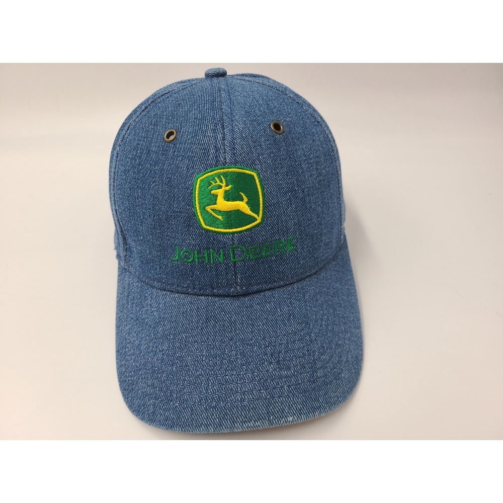 John Deere Denim Snapback Hat Cap Farm Hunt Fish Outdoors Casual Men Women Blue